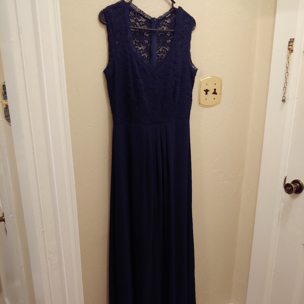 Navy Floor Length Dress